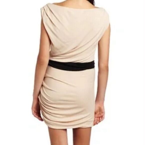 Halston Heritage side ruched mini‎ dress size M - Picture 2 of 13